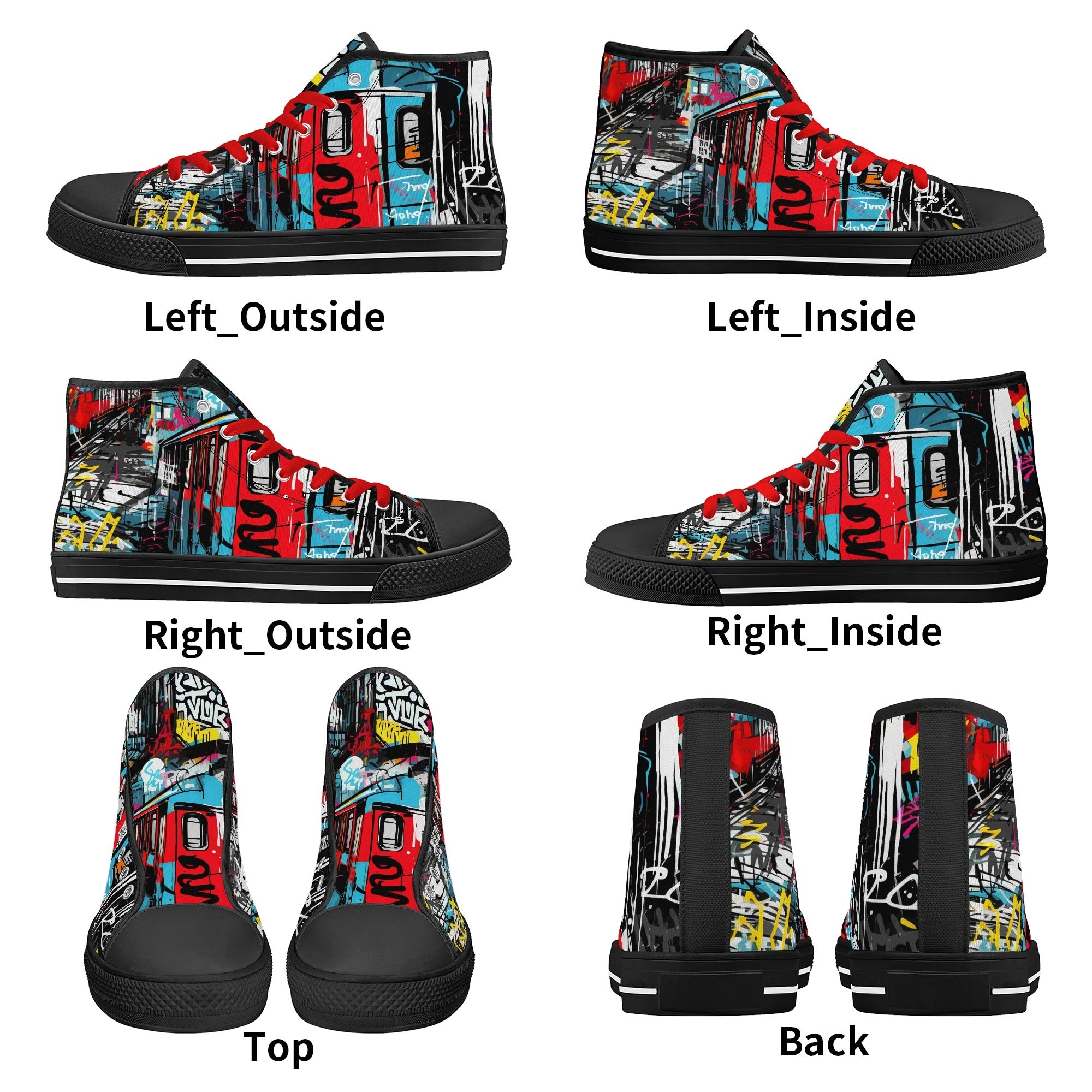 Mens High Top Canvas Shoes - Customized Tongue