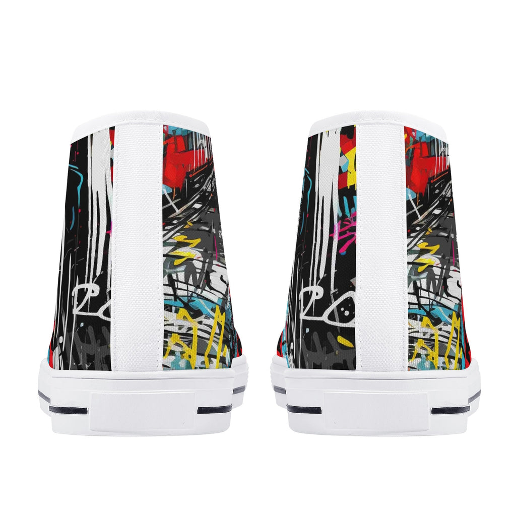 Mens High Top Canvas Shoes - Customized Tongue