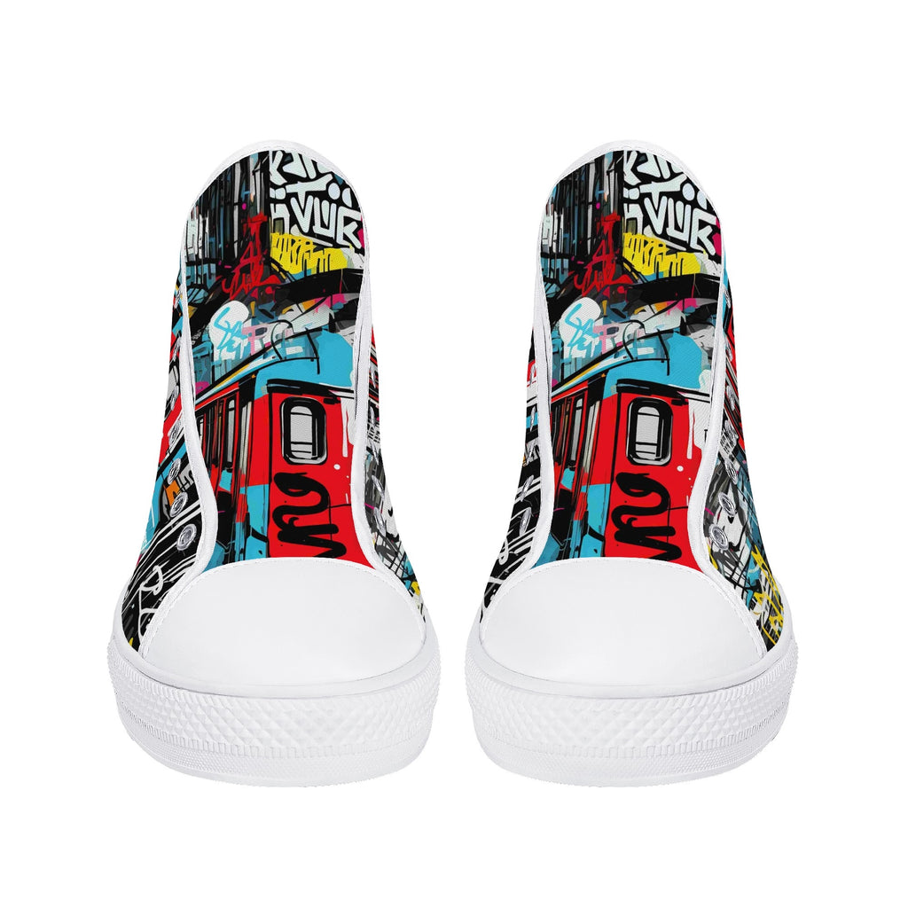 Mens High Top Canvas Shoes - Customized Tongue