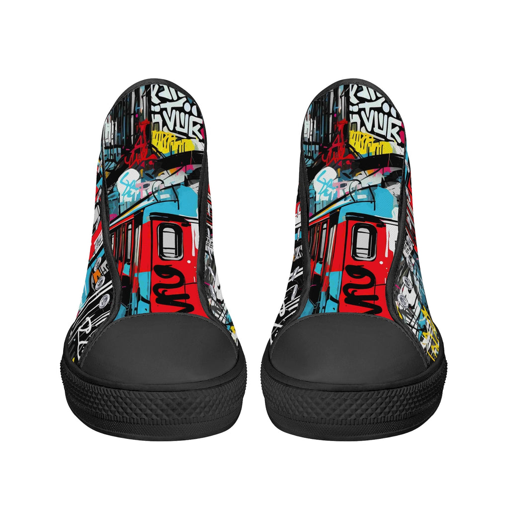 Mens High Top Canvas Shoes - Customized Tongue