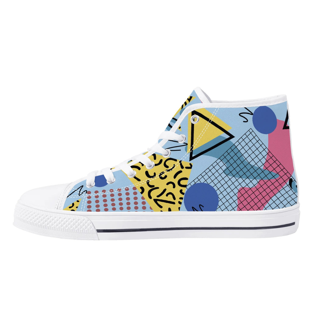 Mens High Top Canvas Shoes - Customized Tongue