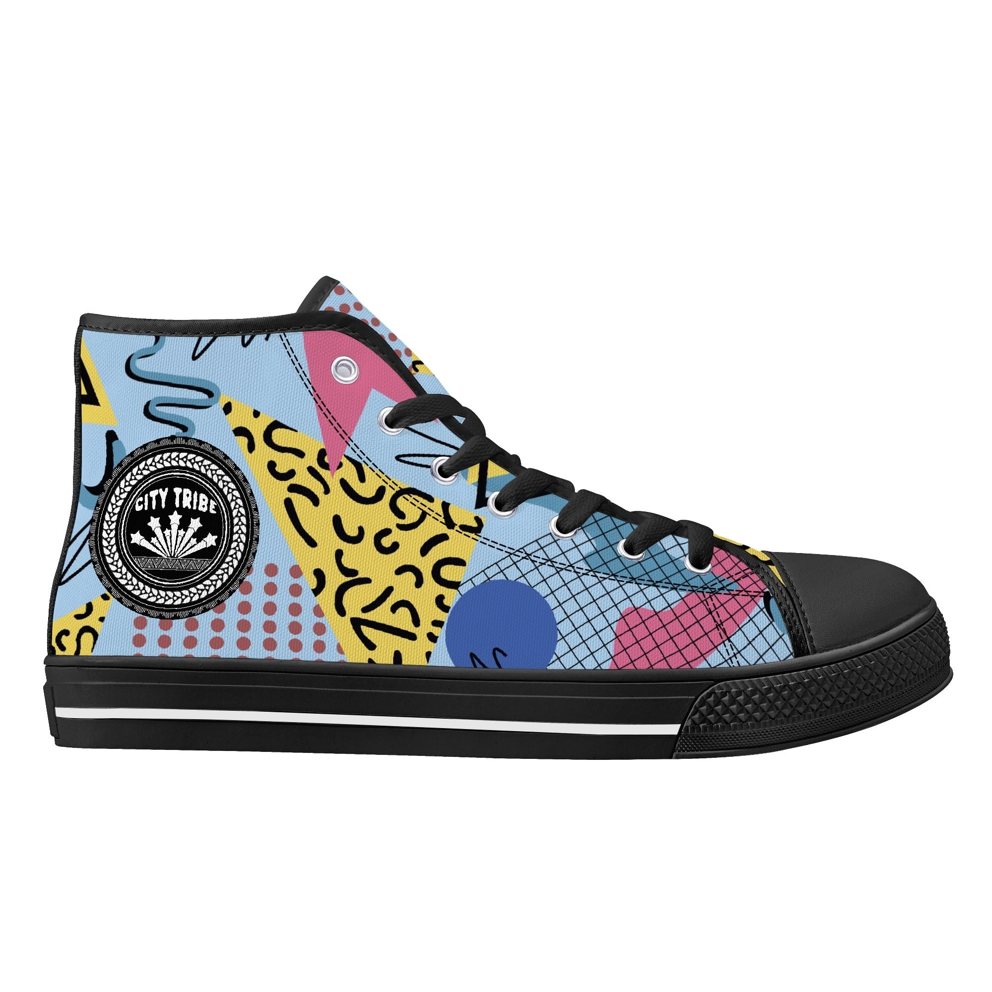 Mens High Top Canvas Shoes - Customized Tongue
