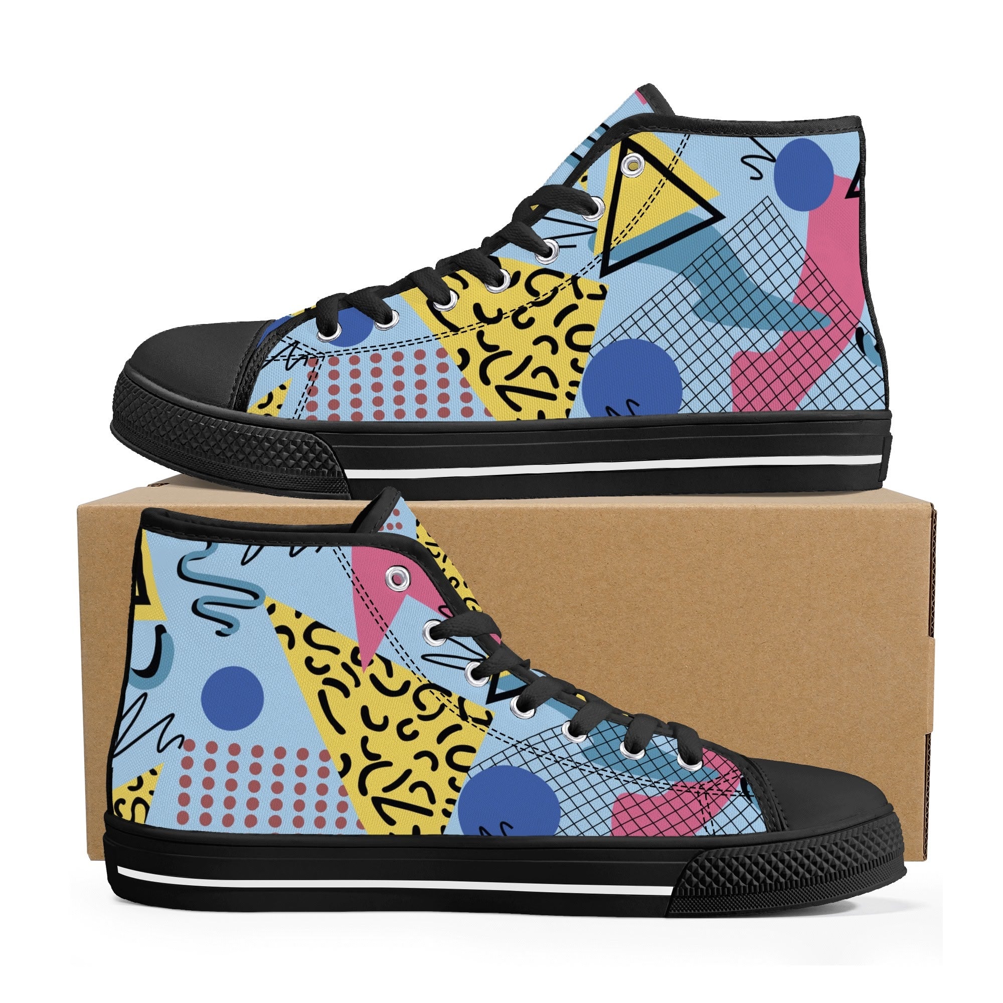 Mens High Top Canvas Shoes - Customized Tongue