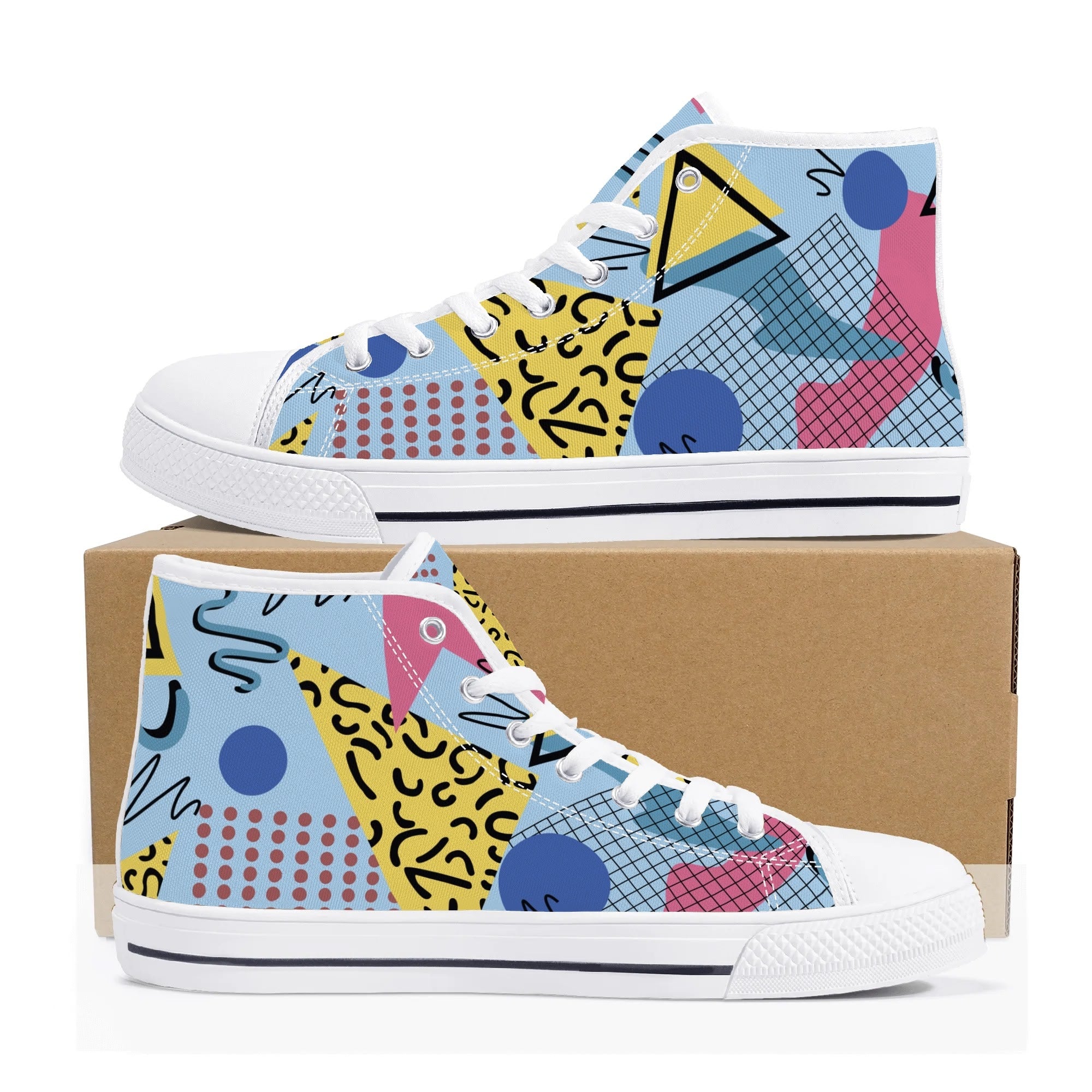 Mens High Top Canvas Shoes - Customized Tongue