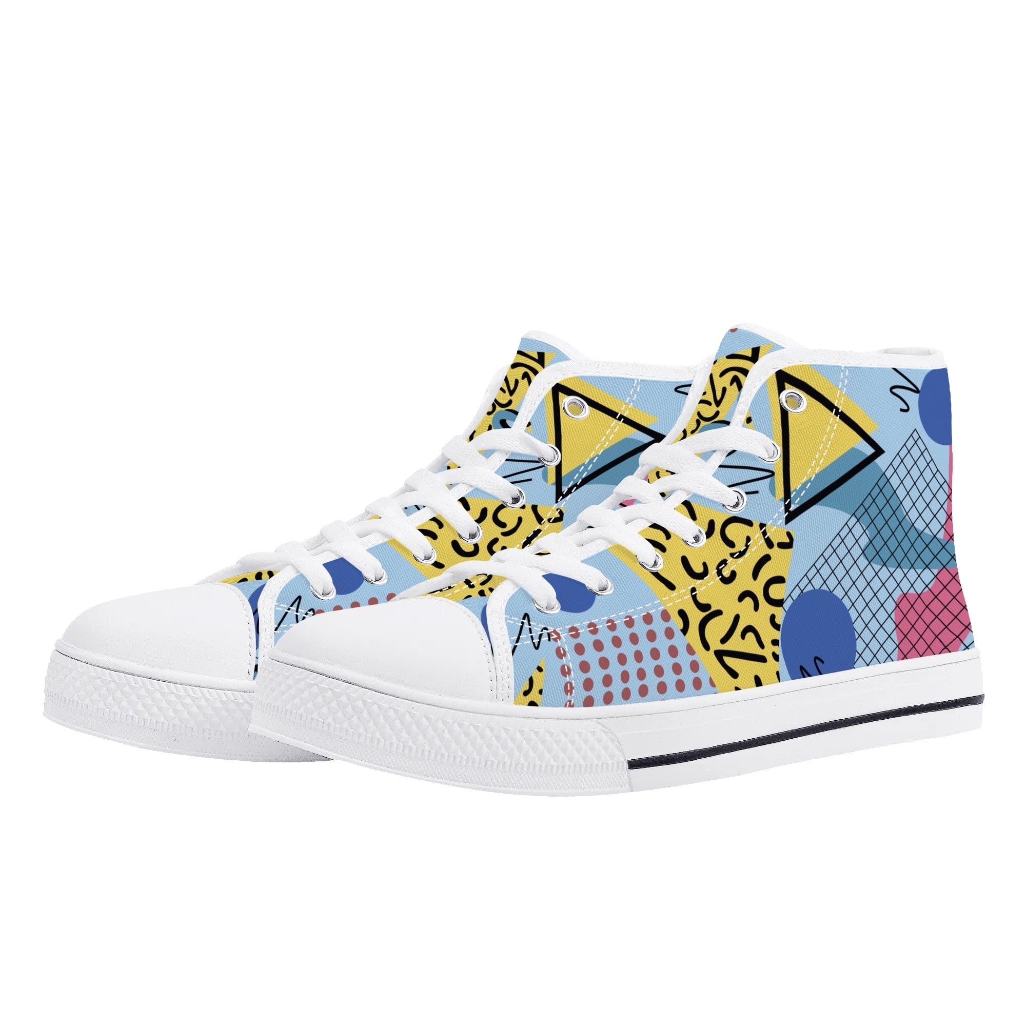 Mens High Top Canvas Shoes - Customized Tongue