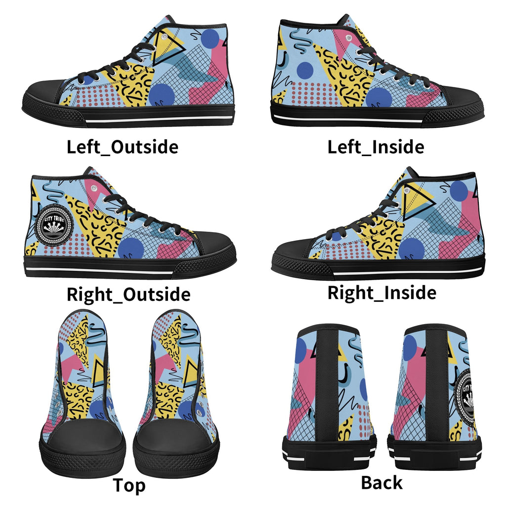 Mens High Top Canvas Shoes - Customized Tongue
