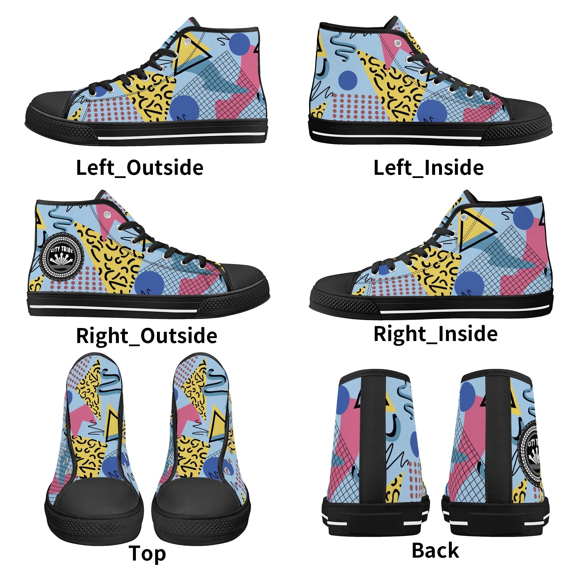 Mens High Top Canvas Shoes - Customized Tongue