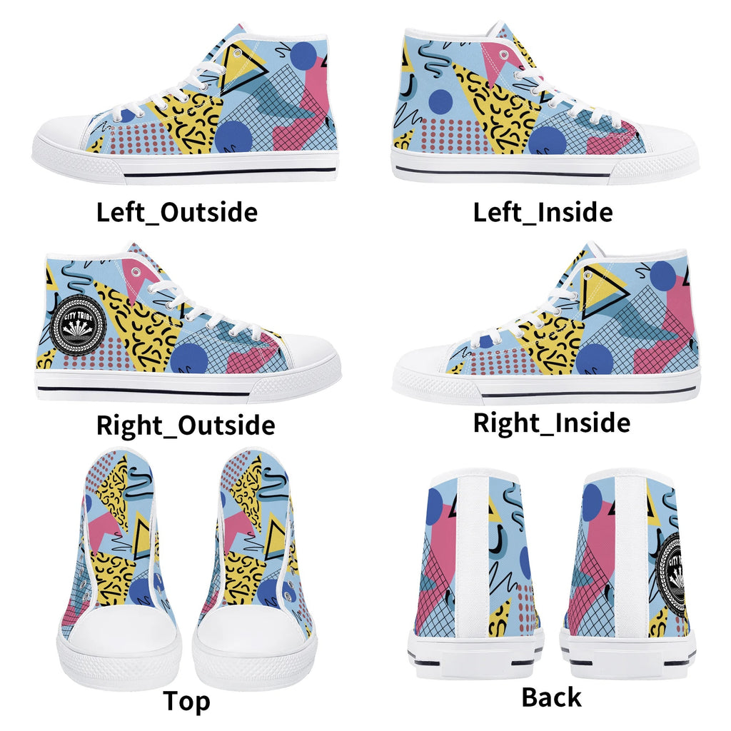 Mens High Top Canvas Shoes - Customized Tongue