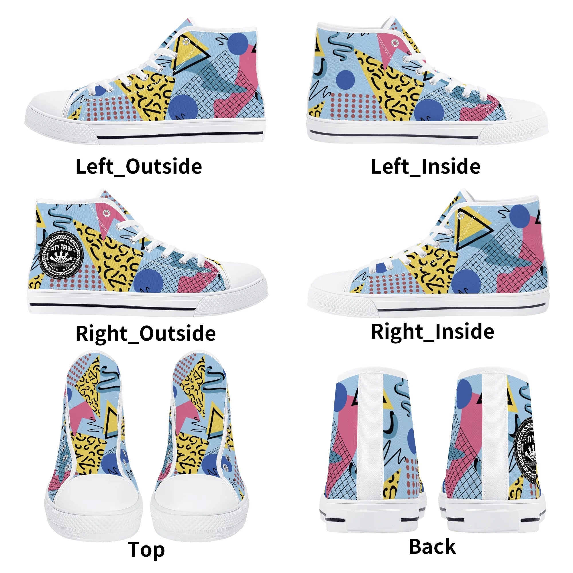 Mens High Top Canvas Shoes - Customized Tongue
