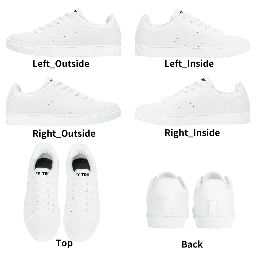 Womens Rubber Low Top Leather Sneakers