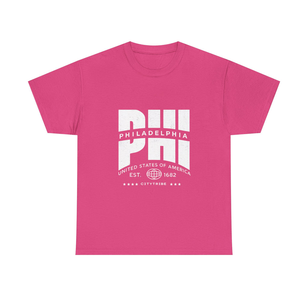 Philly  Unisex Heavy Cotton Tee - City Tribal Design for Casual Wear