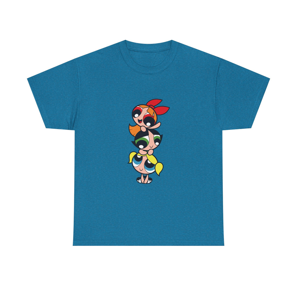 Powerpuff Girls Unisex Heavy Cotton Tee - Cute Cartoon Graphic Tee for Fans