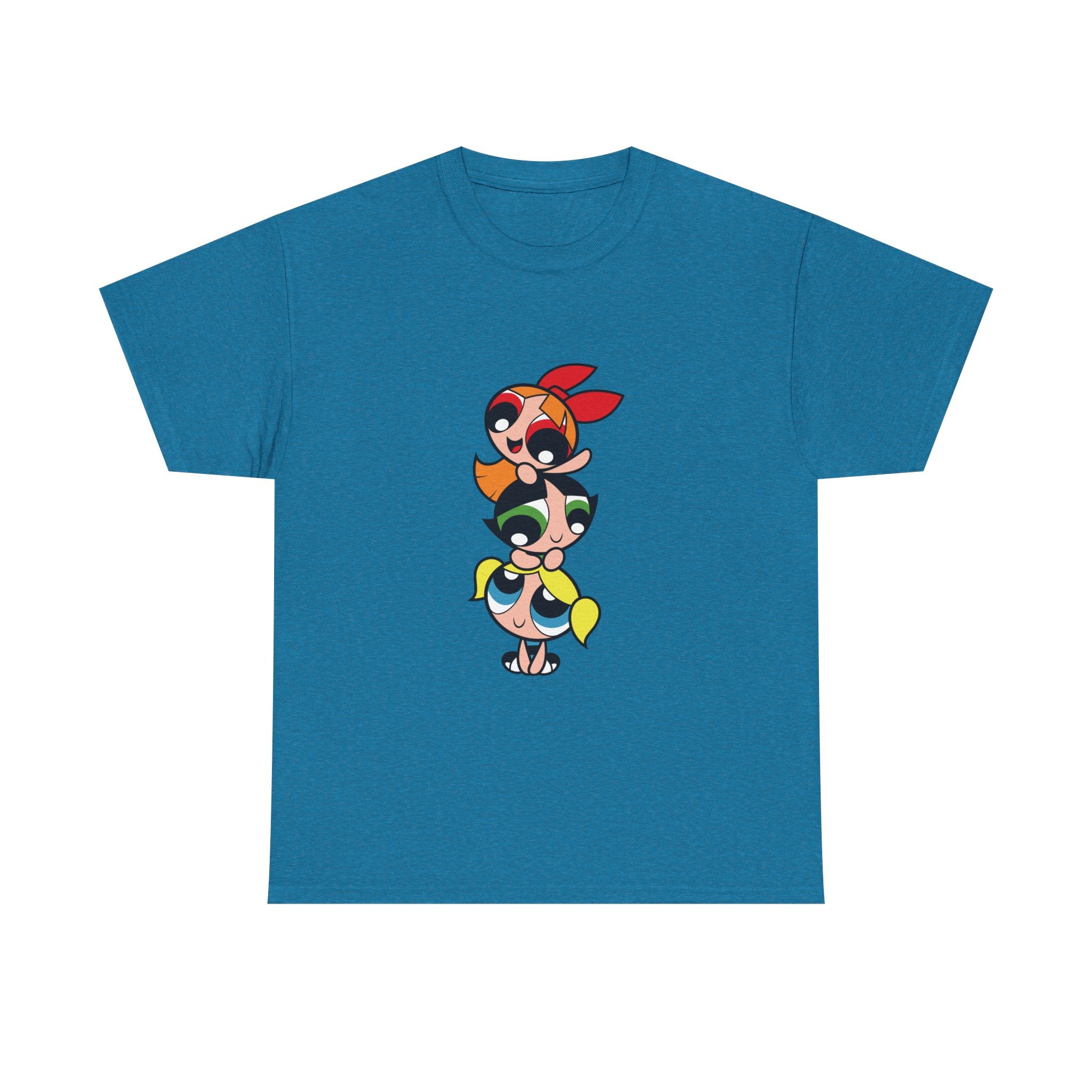 Powerpuff Girls Unisex Heavy Cotton Tee - Cute Cartoon Graphic Tee for Fans