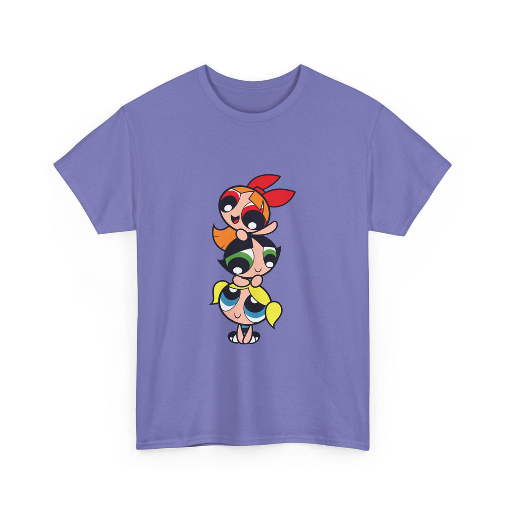 Powerpuff Girls Unisex Heavy Cotton Tee - Cute Cartoon Graphic Tee for Fans