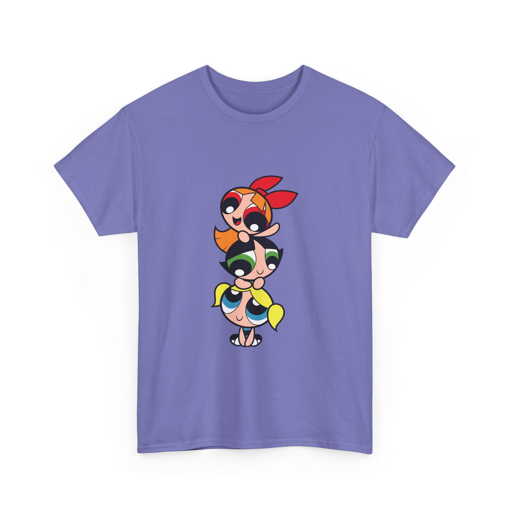 Powerpuff Girls Unisex Heavy Cotton Tee - Cute Cartoon Graphic Tee for Fans