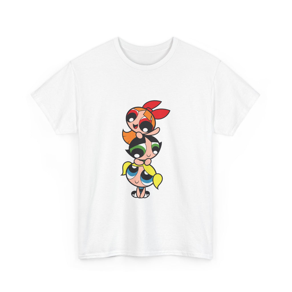Powerpuff Girls Unisex Heavy Cotton Tee - Cute Cartoon Graphic Tee for Fans