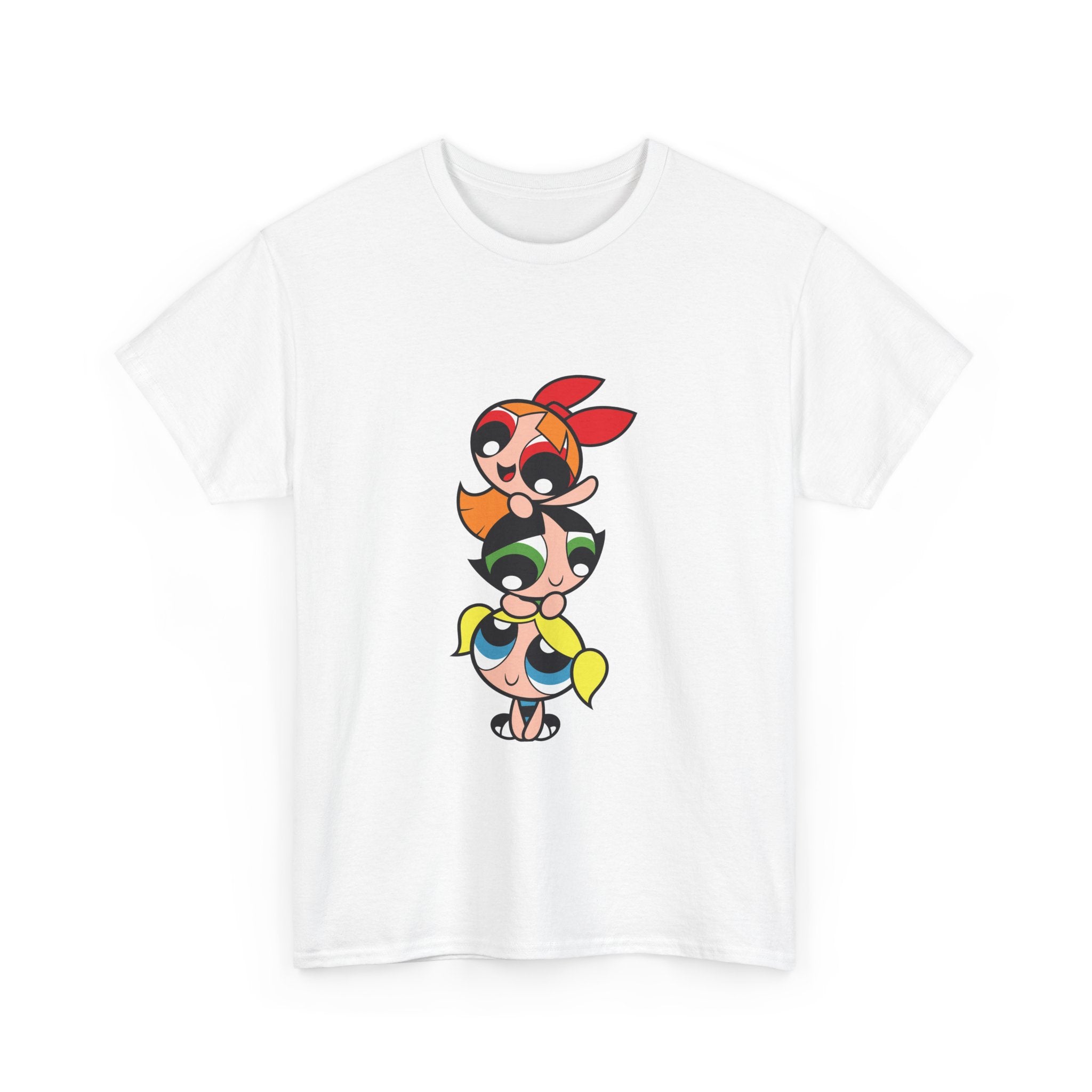 Powerpuff Girls Unisex Heavy Cotton Tee - Cute Cartoon Graphic Tee for Fans