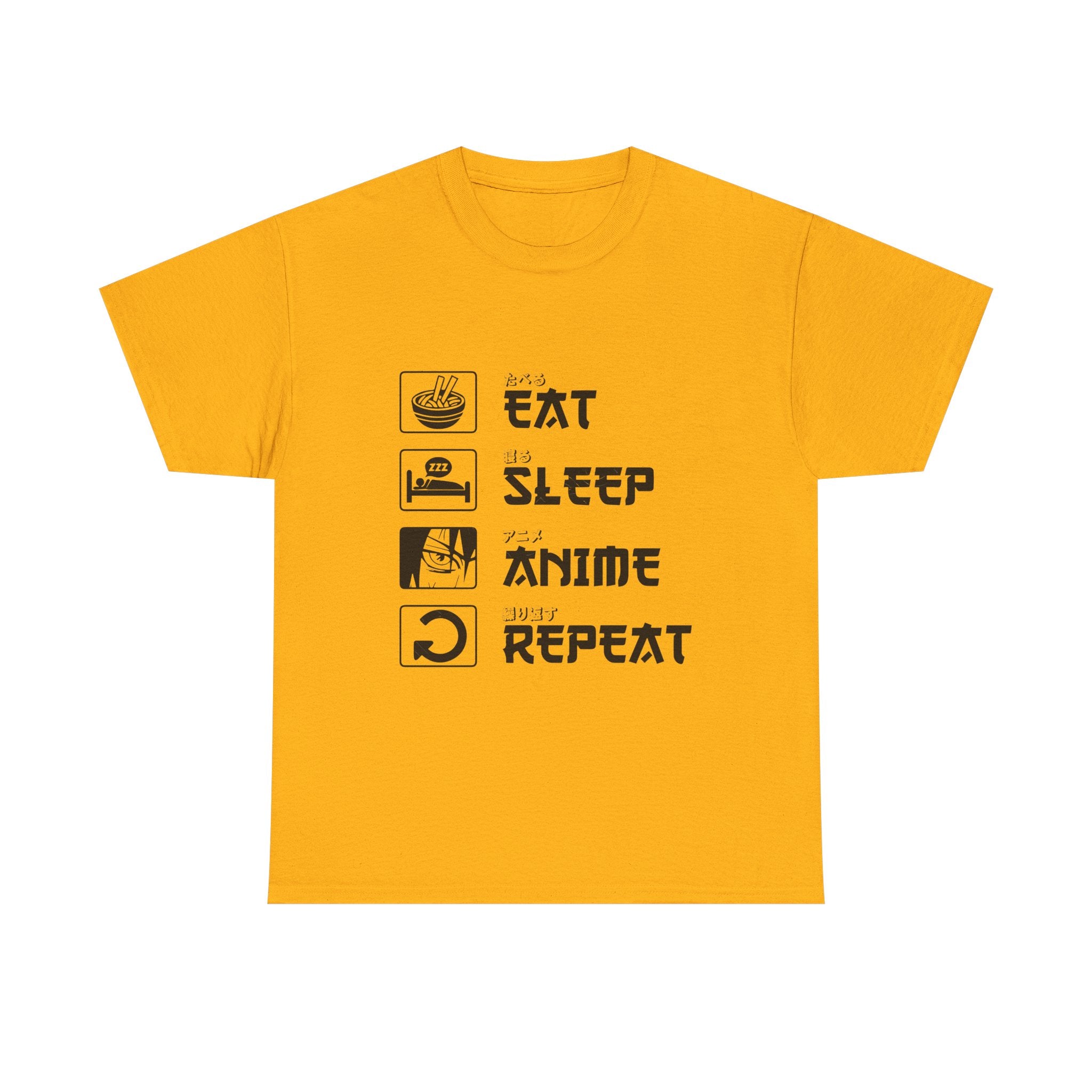 Unisex Heavy Cotton Tee - Eat Sleep Anime Repeat - Perfect for Anime Lovers