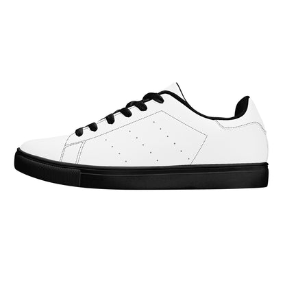 D27 Low-Top Synthetic Leather Sneakers - Black