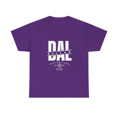 Dallas Unisex Heavy Cotton Tee - City Tribal Design for Casual Wear