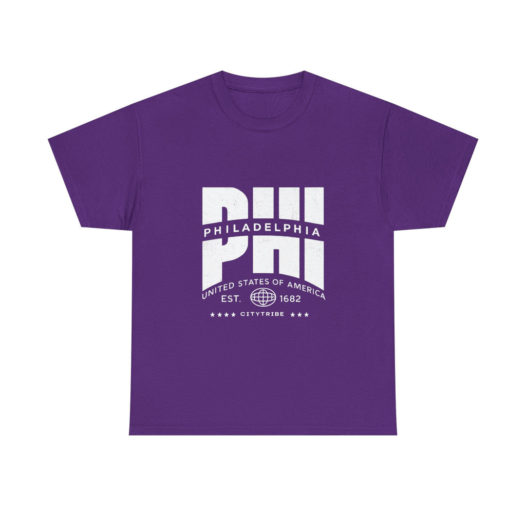 Philly  Unisex Heavy Cotton Tee - City Tribal Design for Casual Wear