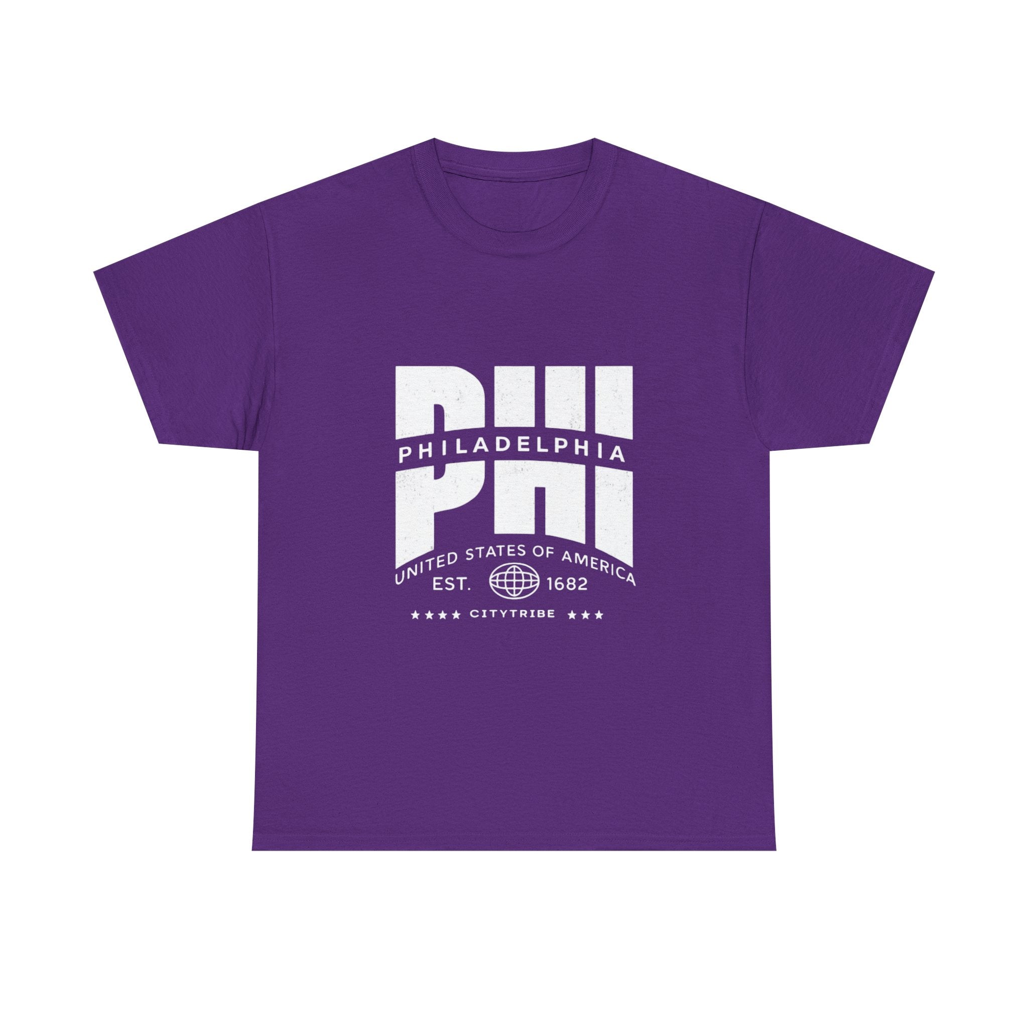 Philly  Unisex Heavy Cotton Tee - City Tribal Design for Casual Wear
