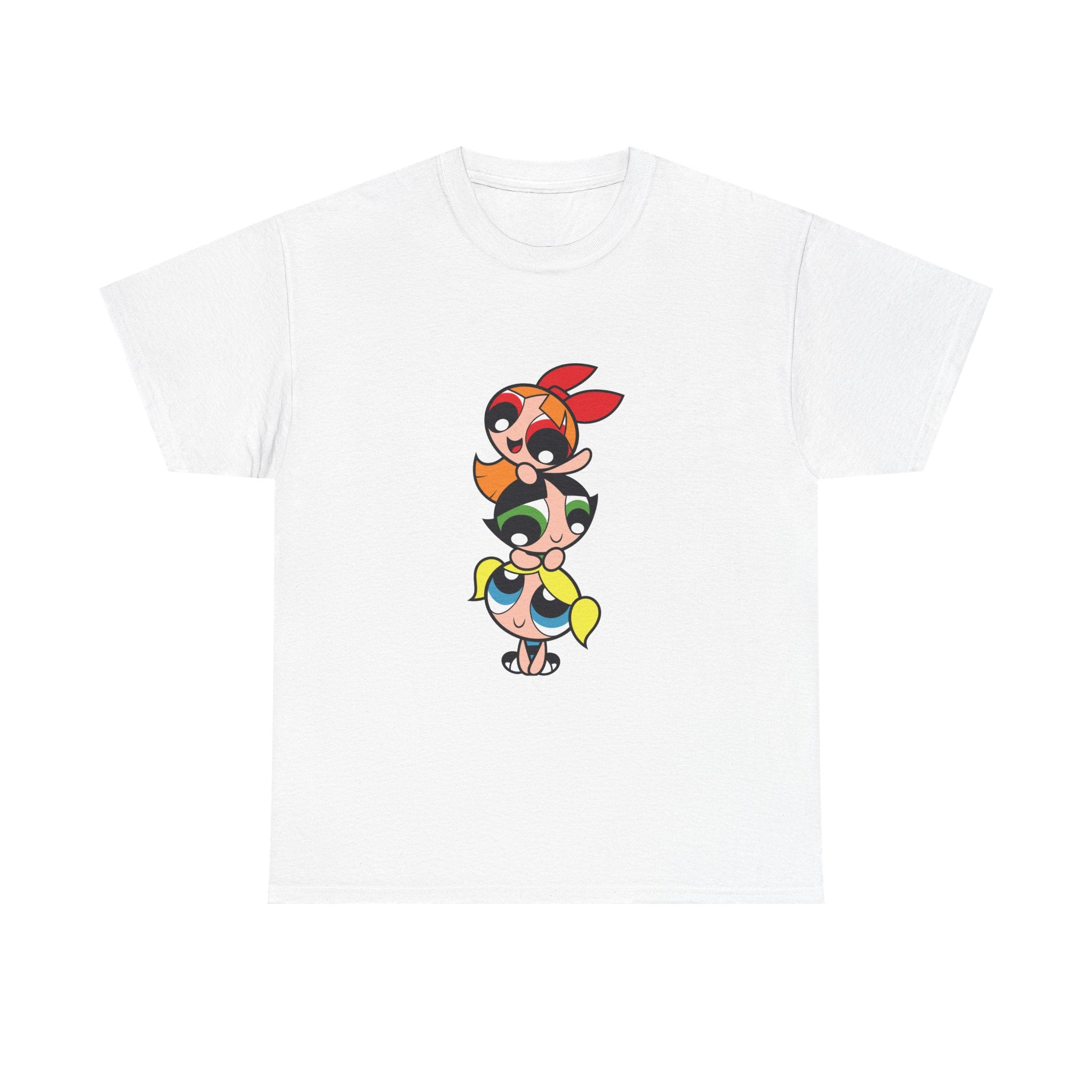 Powerpuff Girls Unisex Heavy Cotton Tee - Cute Cartoon Graphic Tee for Fans