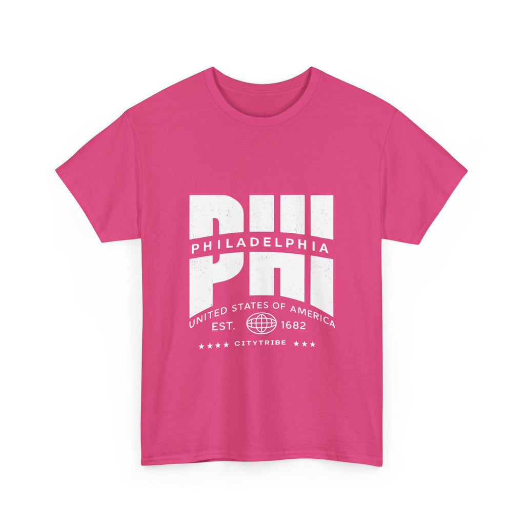 Philly  Unisex Heavy Cotton Tee - City Tribal Design for Casual Wear