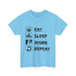 Unisex Heavy Cotton Tee - Eat Sleep Anime Repeat - Perfect for Anime Lovers