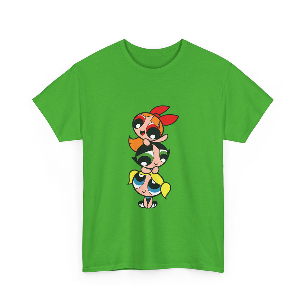 Powerpuff Girls Unisex Heavy Cotton Tee - Cute Cartoon Graphic Tee for Fans