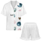 180gsm Ruffled Short-Sleeve Pajama Set(All-Over Printing)