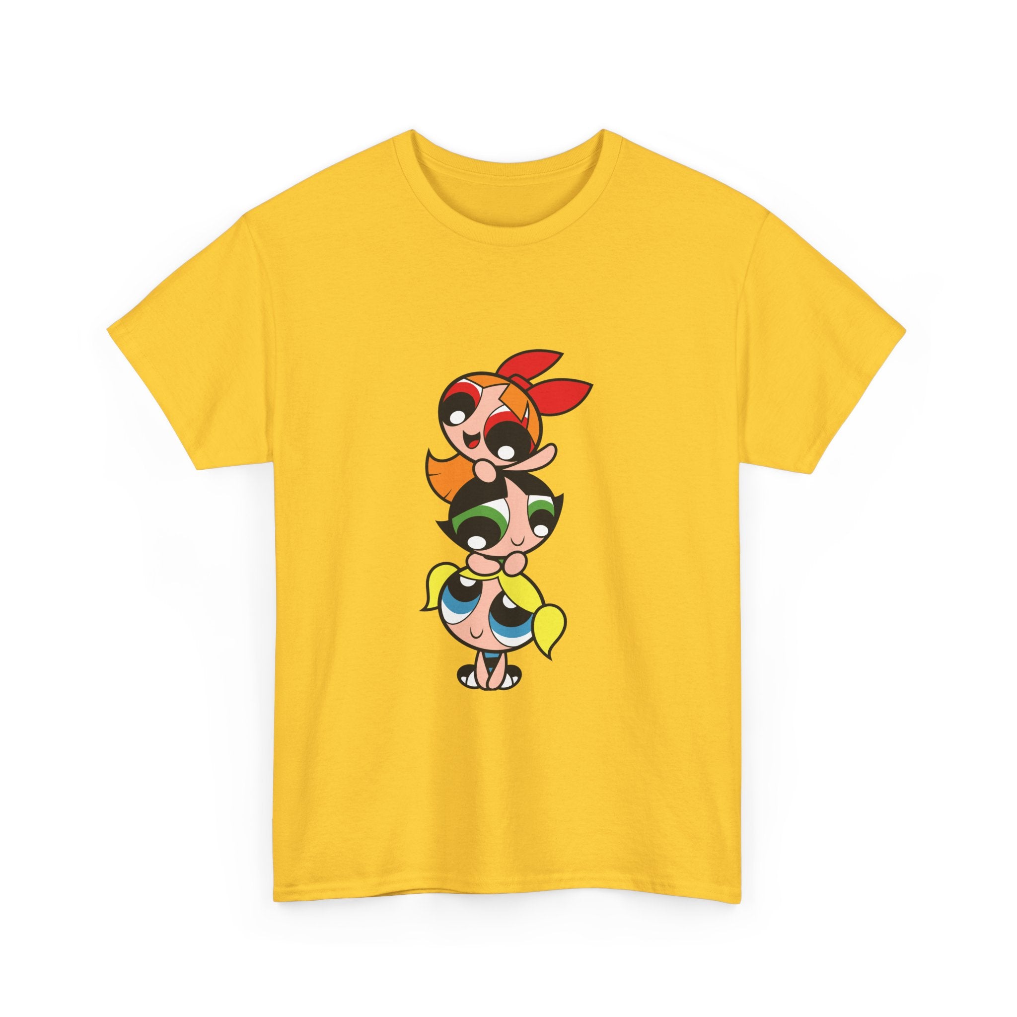 Powerpuff Girls Unisex Heavy Cotton Tee - Cute Cartoon Graphic Tee for Fans