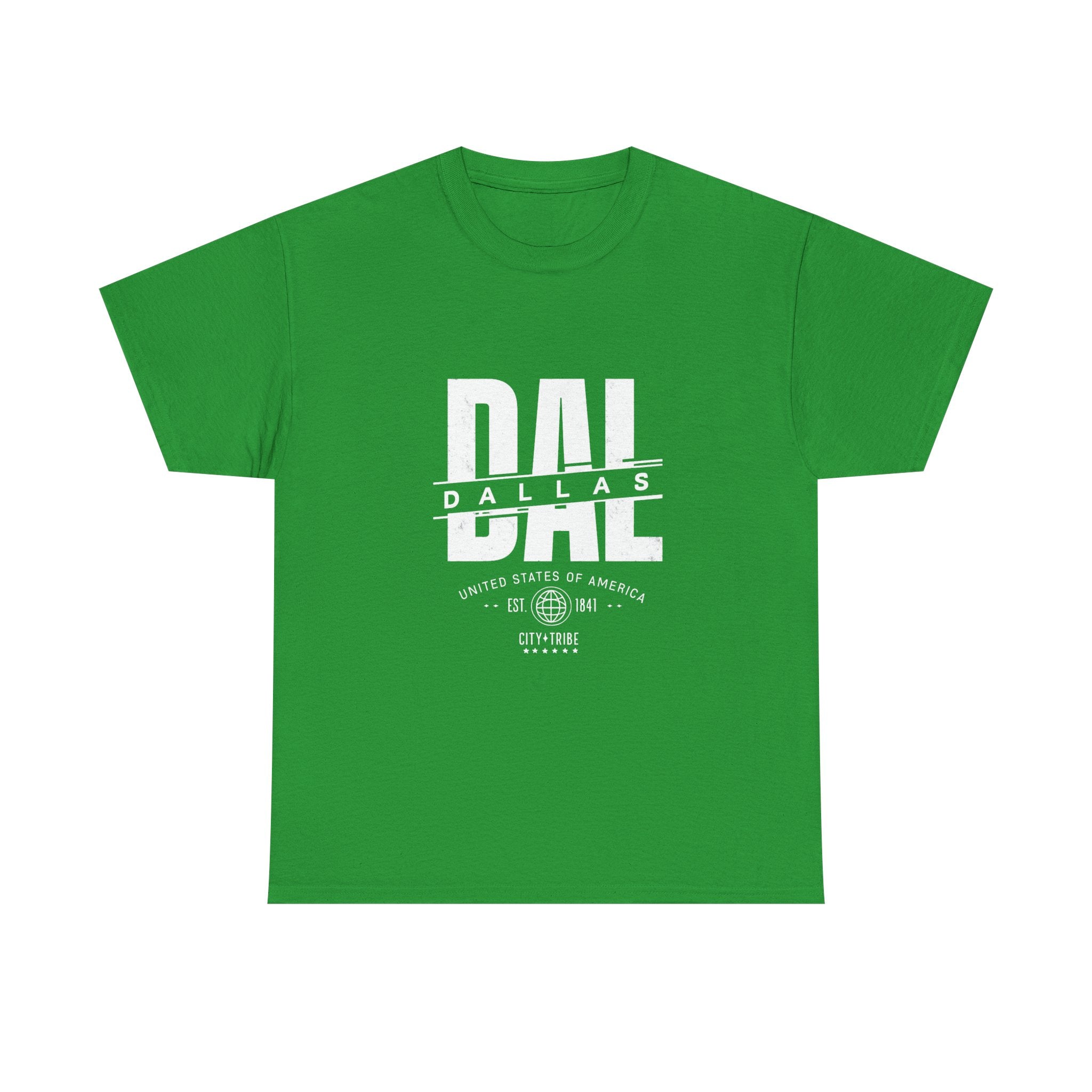 Dallas Unisex Heavy Cotton Tee - City Tribal Design for Casual Wear