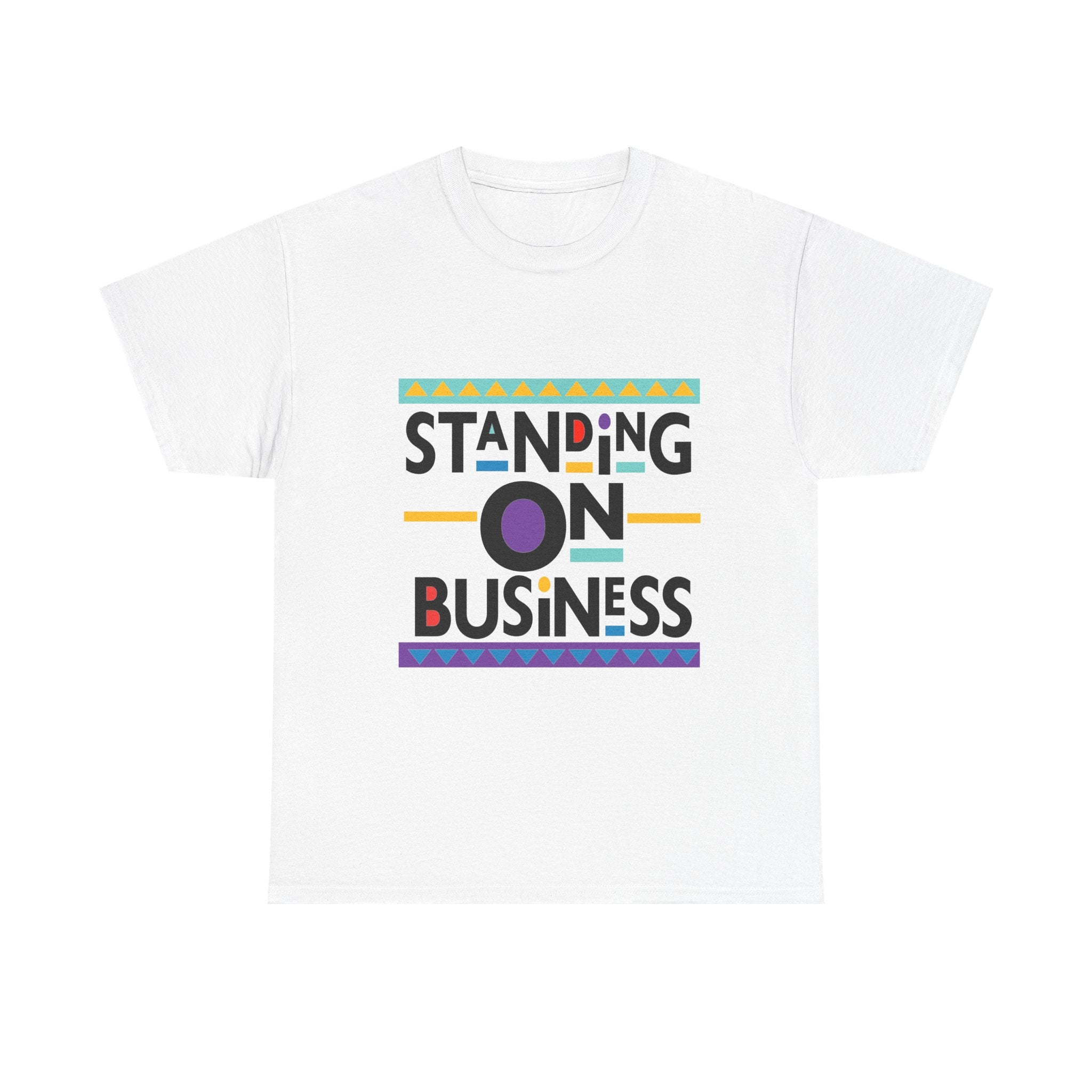 Trendy Unisex Heavy Cotton Tee - "Standing On Business" Graphic Shirt