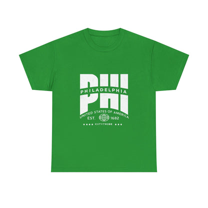 Philly  Unisex Heavy Cotton Tee - City Tribal Design for Casual Wear