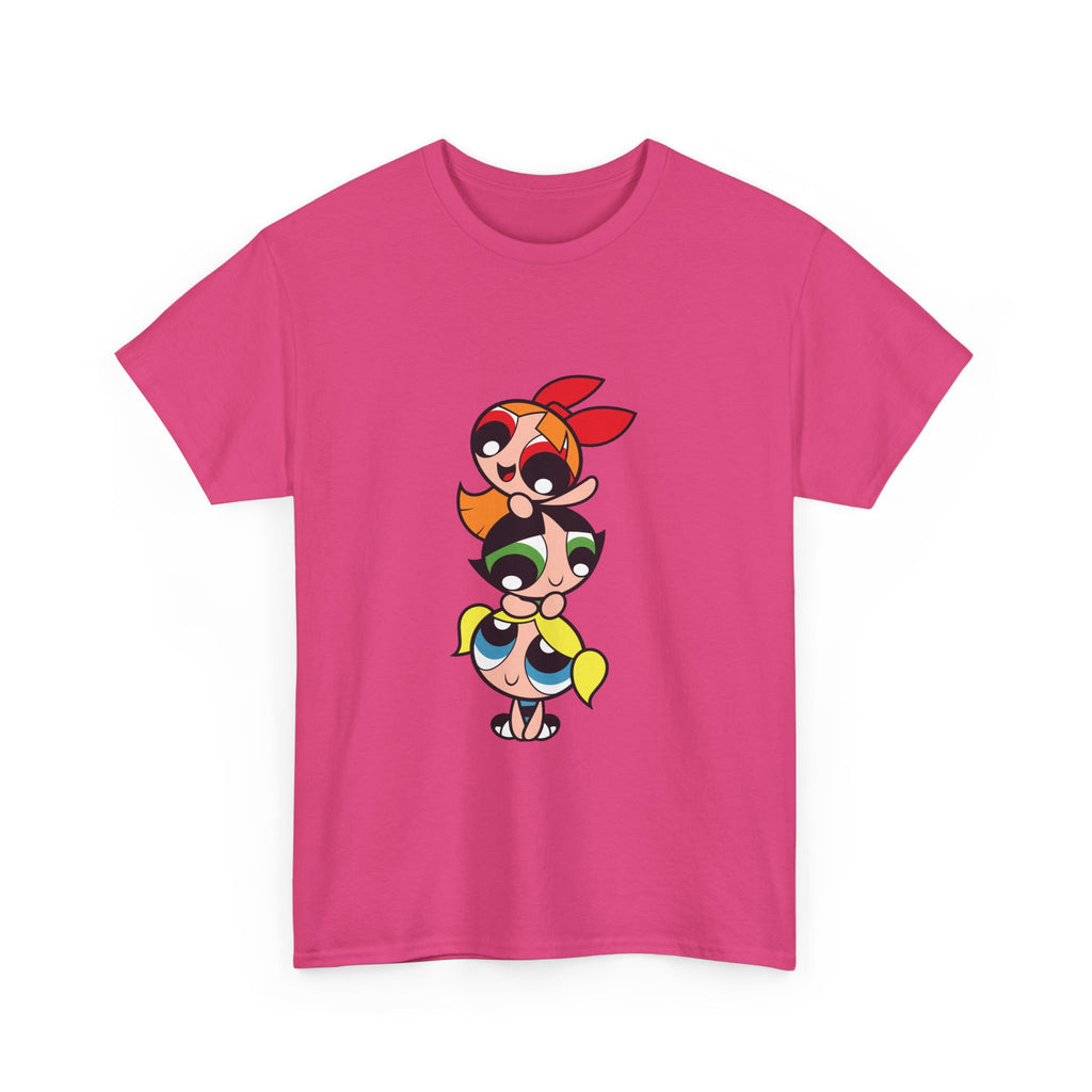 Powerpuff Girls Unisex Heavy Cotton Tee - Cute Cartoon Graphic Tee for Fans