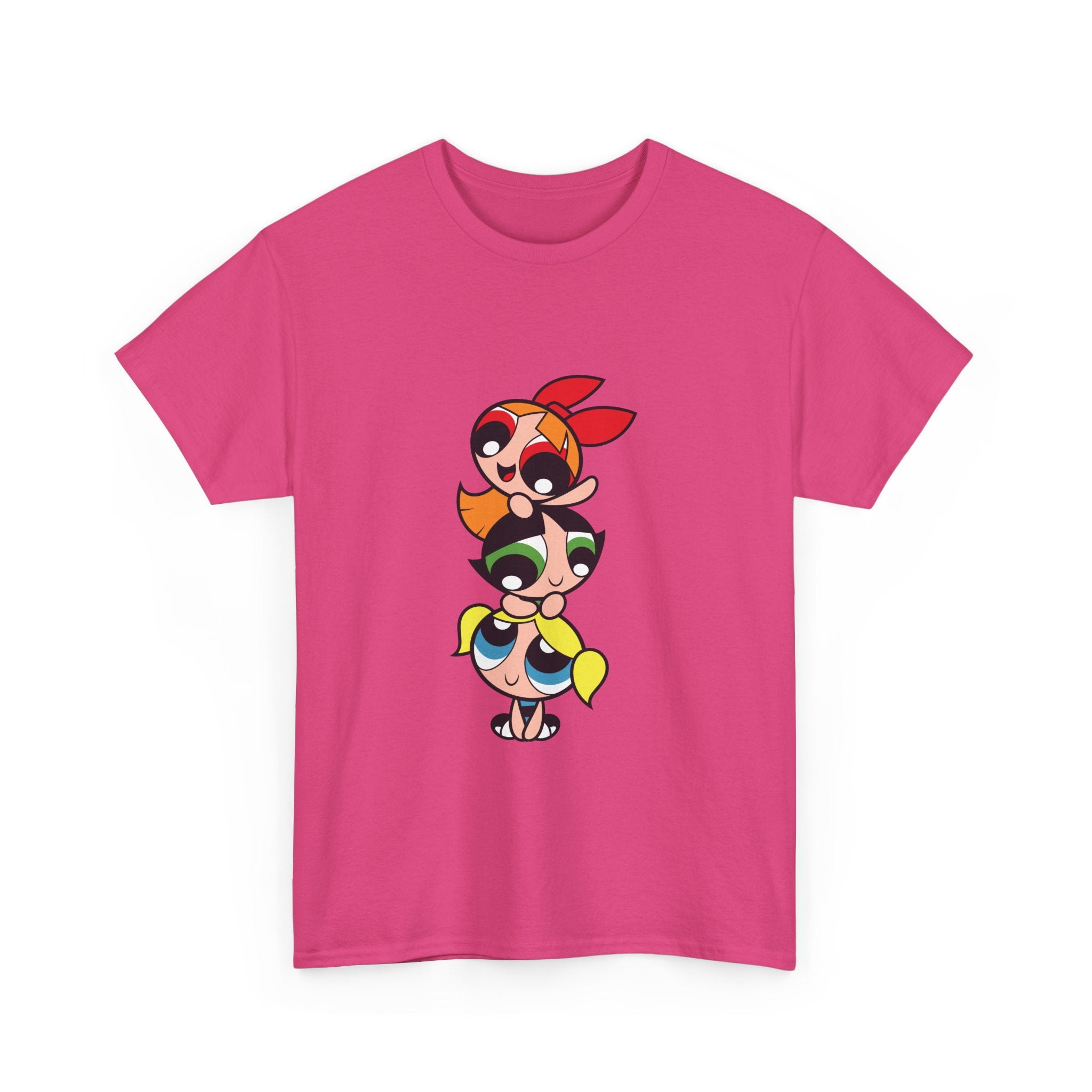 Powerpuff Girls Unisex Heavy Cotton Tee - Cute Cartoon Graphic Tee for Fans