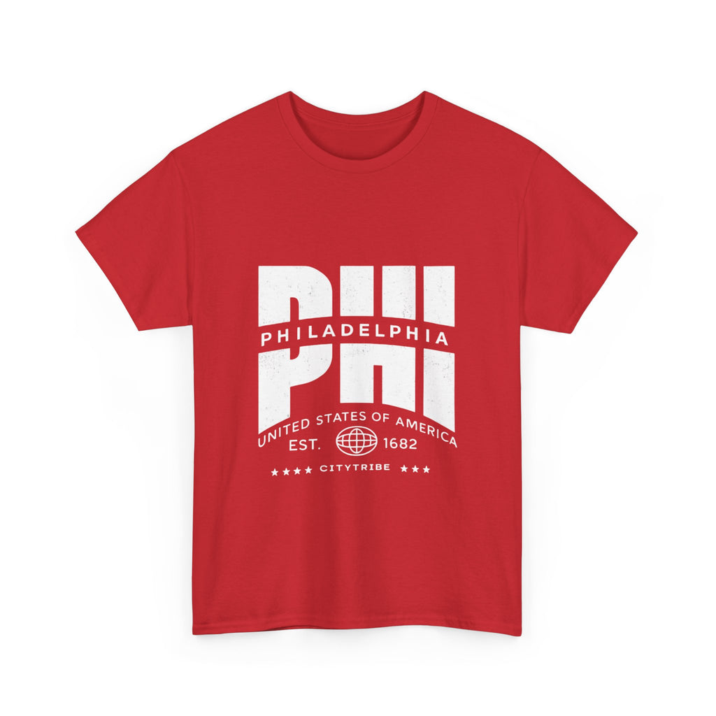 Philly  Unisex Heavy Cotton Tee - City Tribal Design for Casual Wear