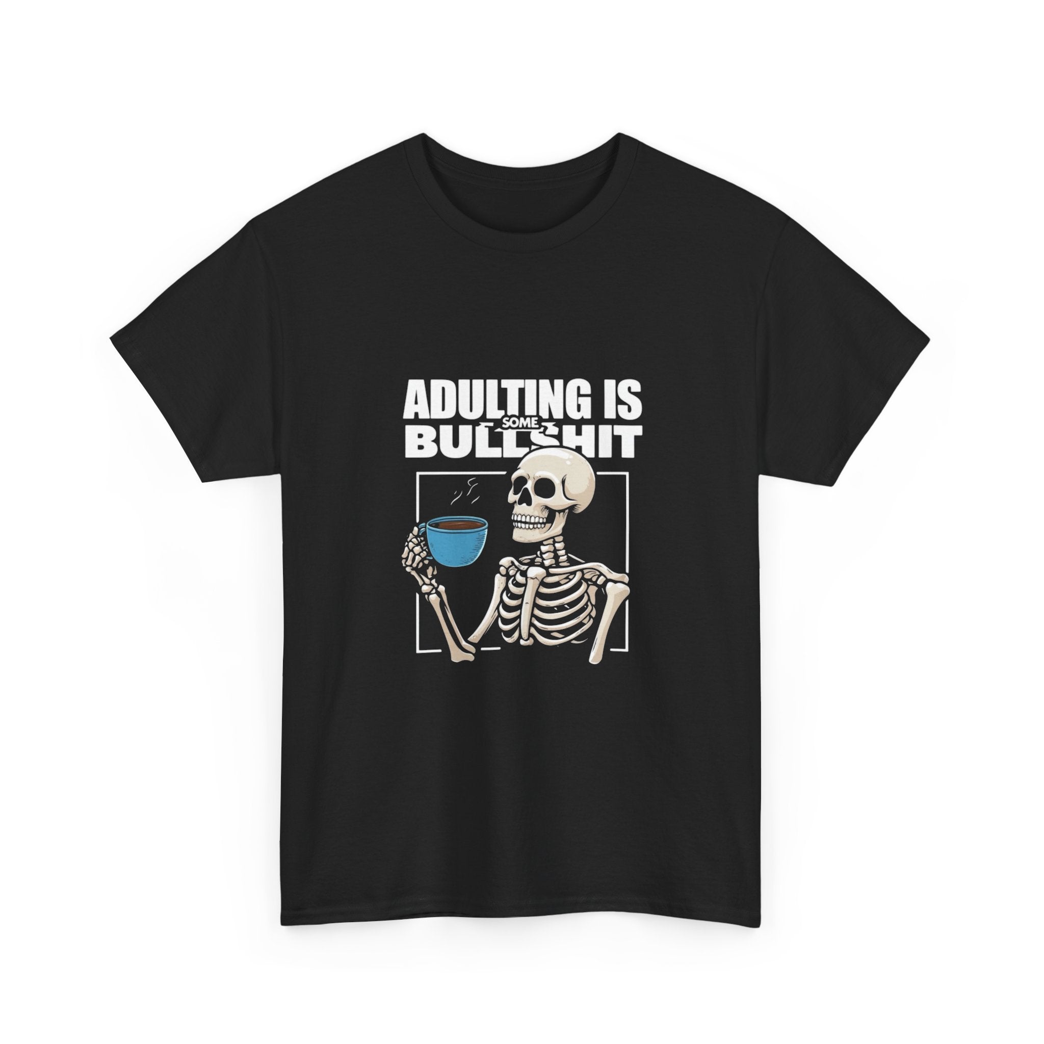 Coffee Skeleton Unisex Heavy Cotton Tee - Perfect for Casual Days
