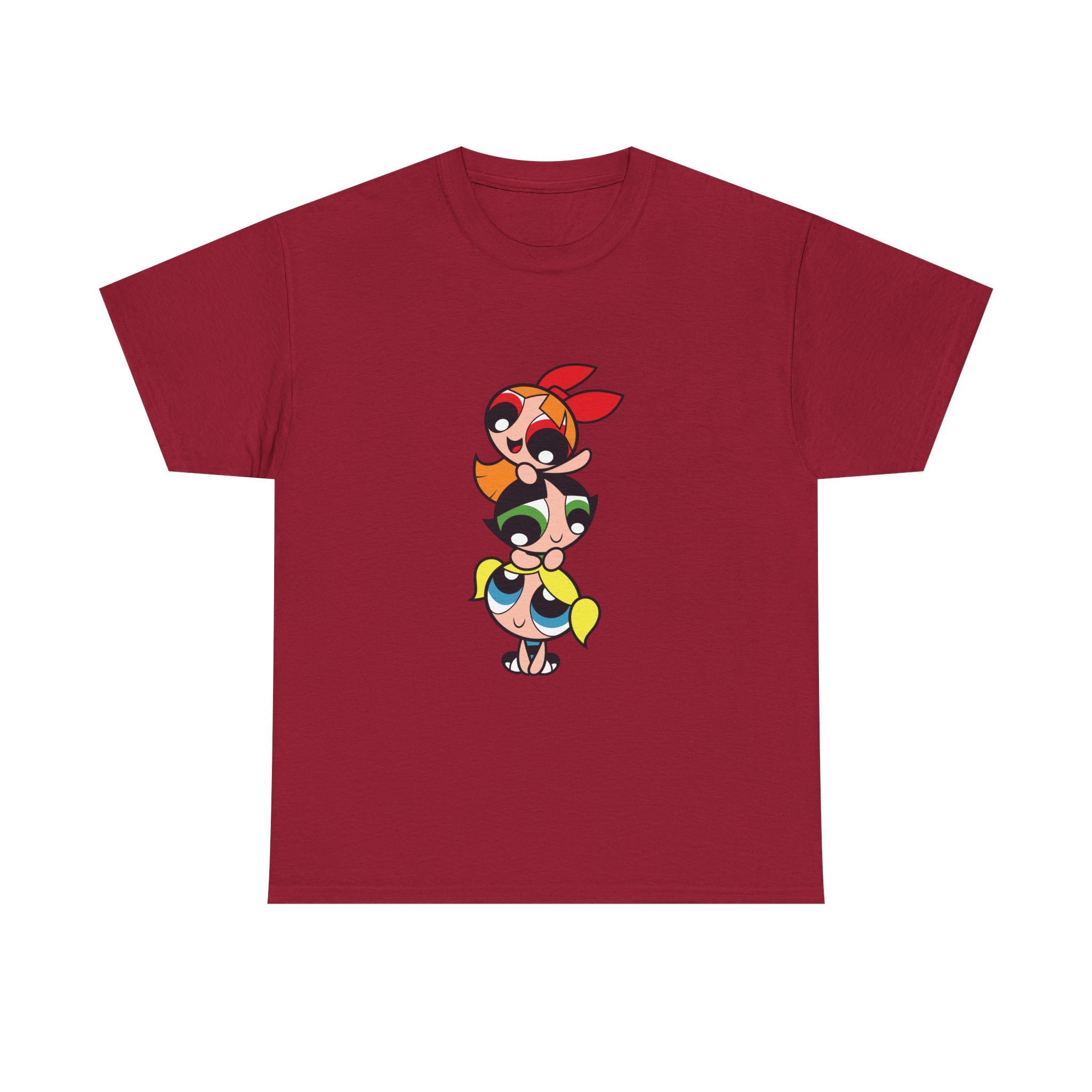 Powerpuff Girls Unisex Heavy Cotton Tee - Cute Cartoon Graphic Tee for Fans