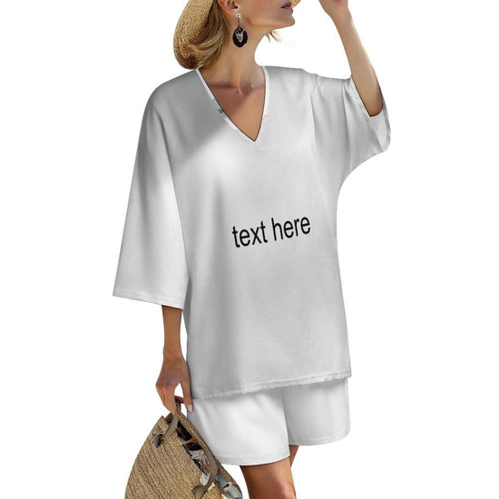 120gsm Mediterranean Style V-Neck Suit(All-Over Printing)