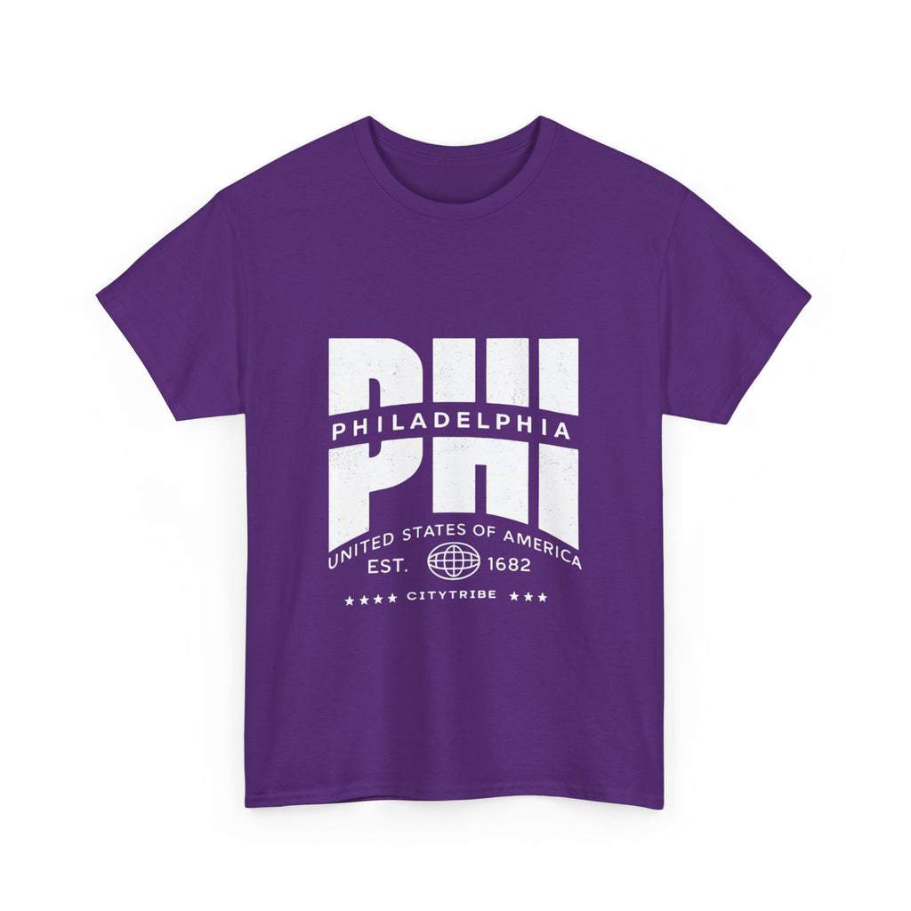 Philly  Unisex Heavy Cotton Tee - City Tribal Design for Casual Wear