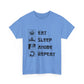 Unisex Heavy Cotton Tee - Eat Sleep Anime Repeat - Perfect for Anime Lovers