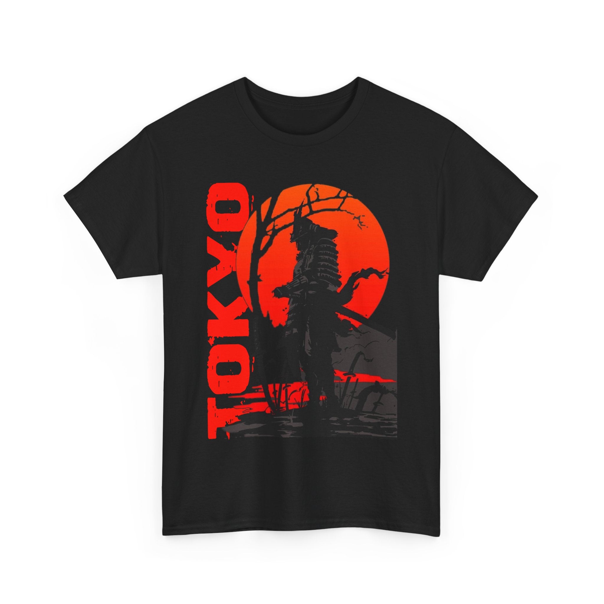Tokyo Sunset Unisex Heavy Cotton Tee - Bold Graphic T-Shirt for Casual Wear