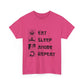 Unisex Heavy Cotton Tee - Eat Sleep Anime Repeat - Perfect for Anime Lovers