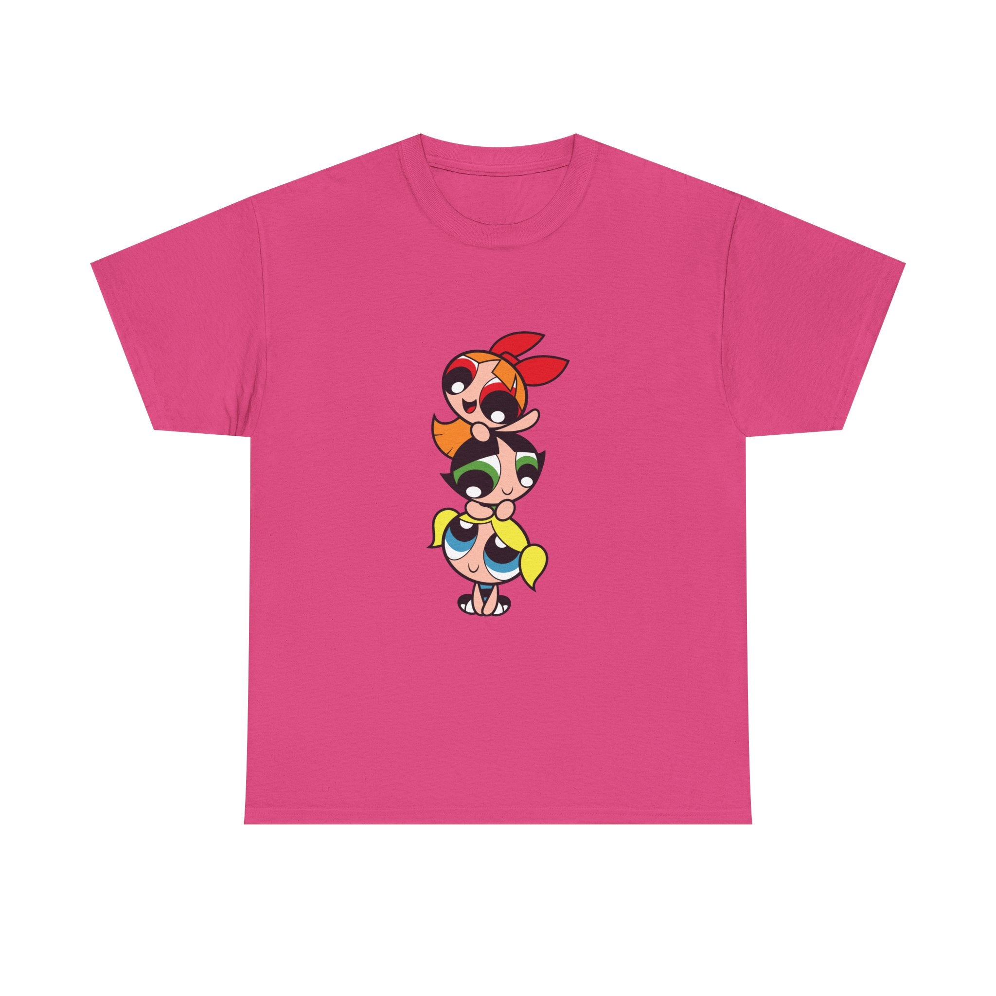 Powerpuff Girls Unisex Heavy Cotton Tee - Cute Cartoon Graphic Tee for Fans