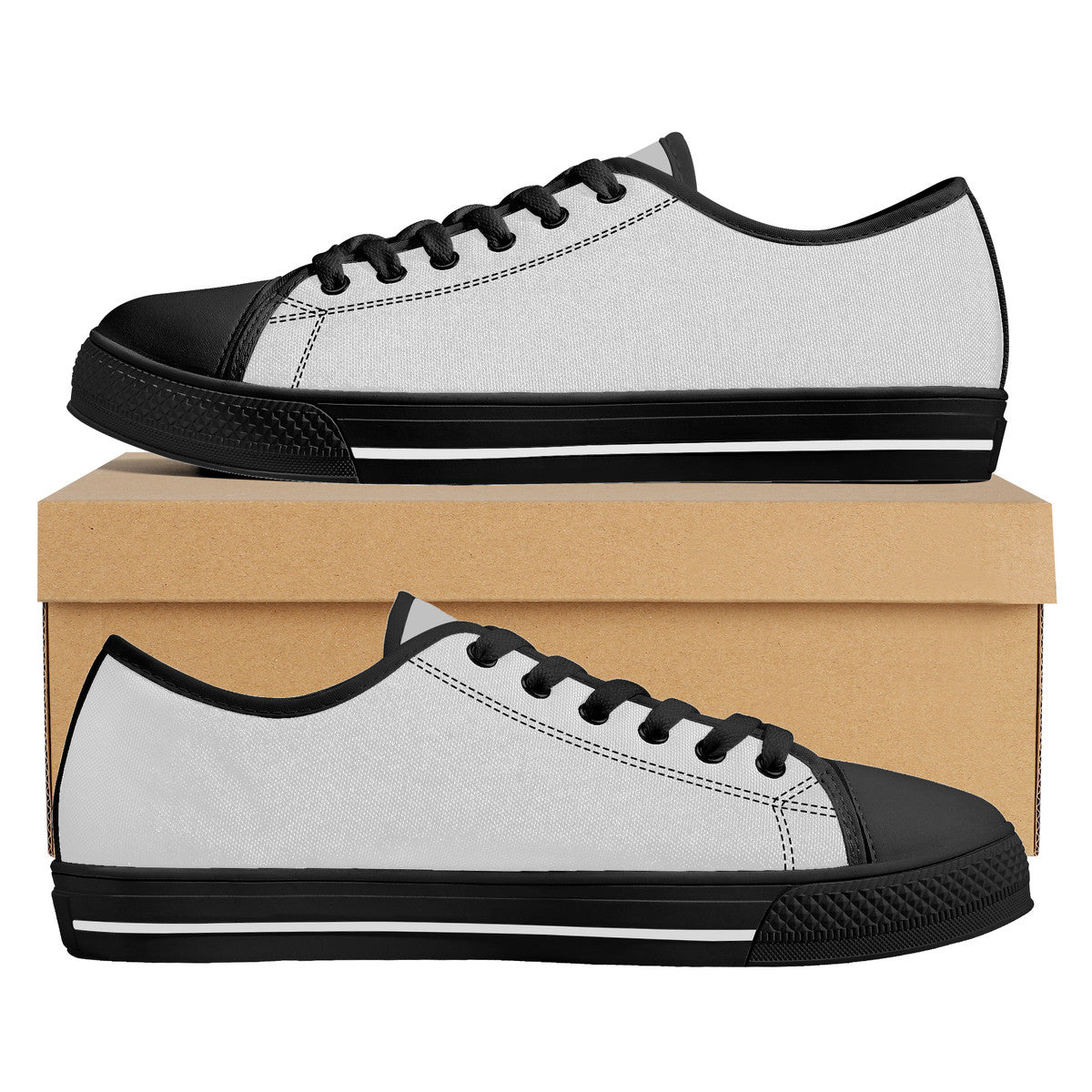 FXS Low-Top Canvas Shoes With Customized Tongue - Black