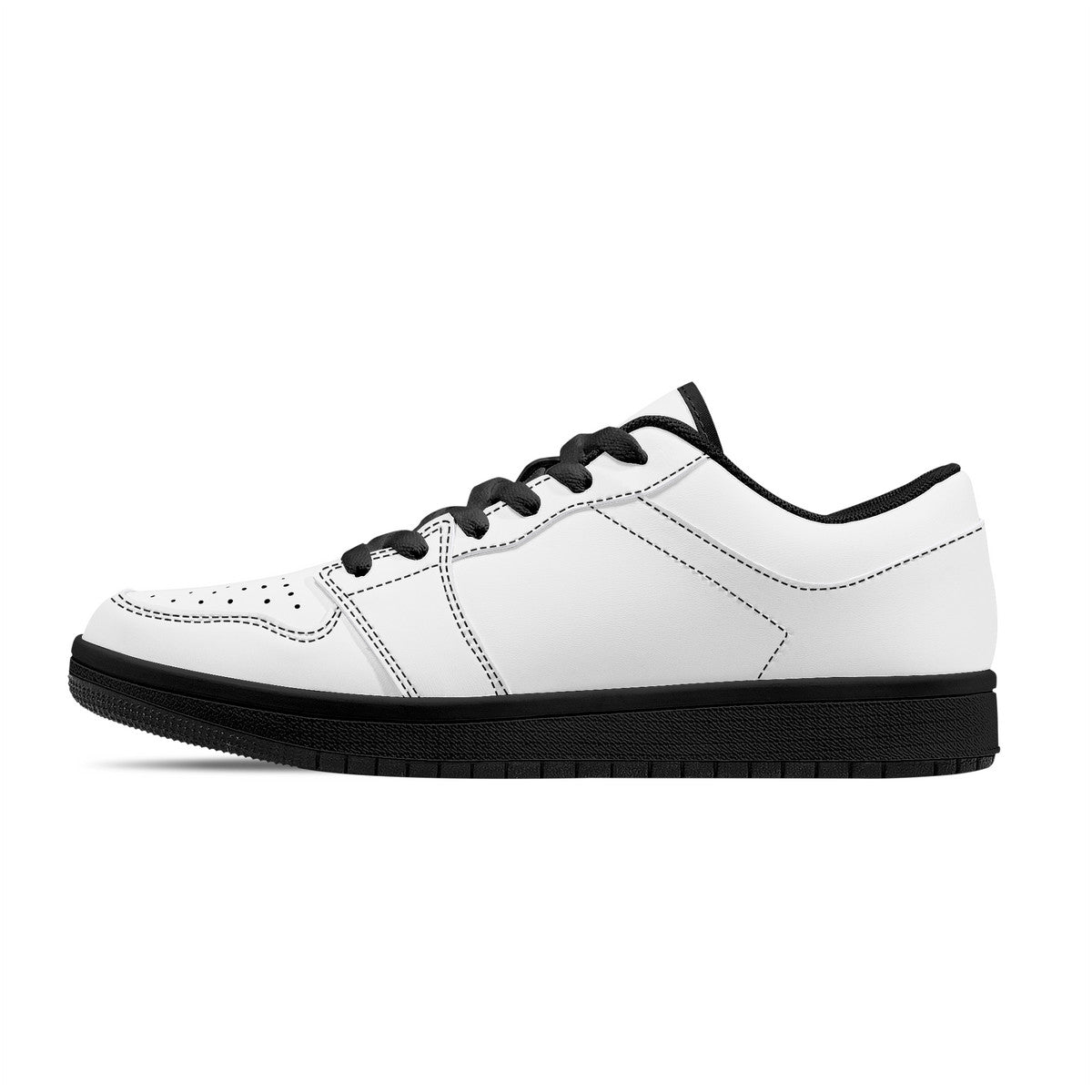 D15 Black Sole Low-Top Leather Sneakers