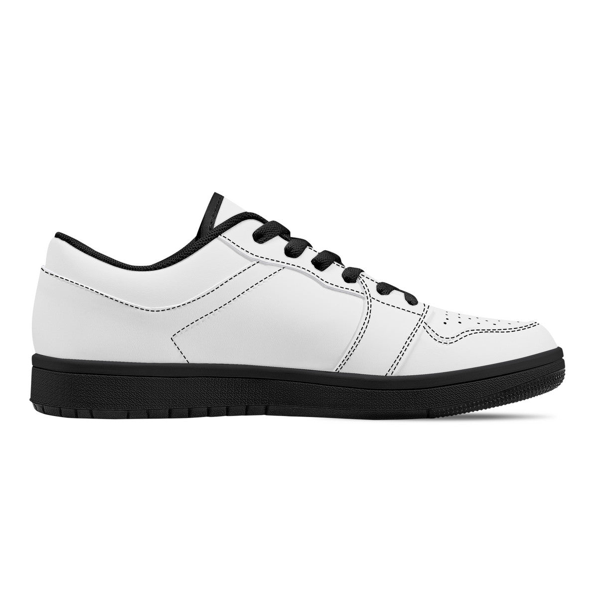 D15 Black Sole Low-Top Leather Sneakers