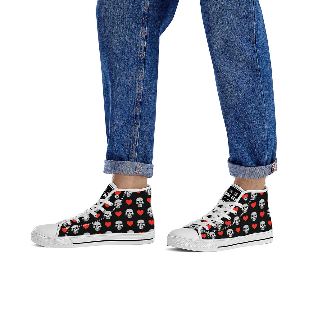 Copy of FWS High-Top Canvas Shoes With Customized Tongue - White